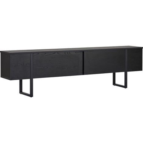 TV-Möbel aus Holz "Onera" - 180 x 30 x 50 cm - Holz Schwarz / Schwarz