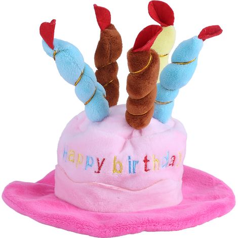 Bougies Design Costume pour animaux de compagnie Chapeaux d'anniversaire Accessoire pour chiens Petits animaux Rose (1/5)