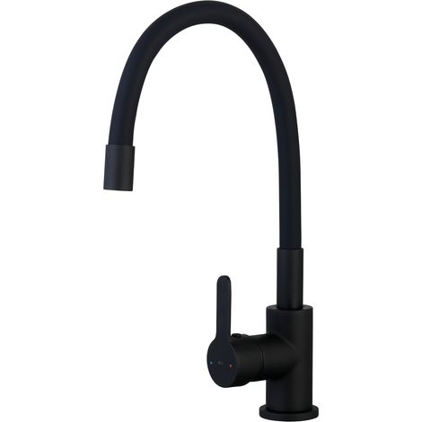 Essebagno Mitigeur évier Mémory noir flexibleàmémoire de forme