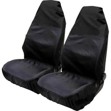 Pair Housses imperméables pour sièges auto universels (pack de 2) 132 X 54cm Noir (1/4)