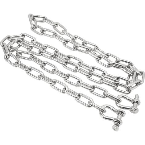 m (6,6 ft) lange Ankerkette aus seewasserbeständigem Edelstahl 316 mit Mittelring und 8 mm (5/16 in) Doppelschäkelenden für Schiffe und Yachten (1/5)