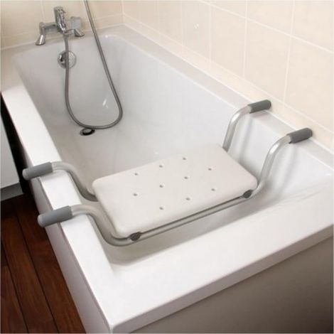 Siège de Bain Pivotant - 1 Unité - Aluminium et HDPE - Réglable 73-83cm - Pour Baignoire Standard
