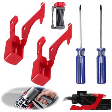 Gachette Dyson V11 V10 Bouton Interrupteur à Gâchette Dyson V10 Bouton Rouge Dyson Outil de Réparation de Bouton pour Aspirateur V10 V11 2 Interrupteurs 1 Support d'interrupteur et 2 Tournevis