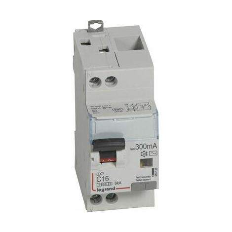 Disjoncteur diff DX³ 4500 vis/vis -U+N 230V 16A -typeAC 300mA - courbe C - 2 modules - 410725 (1/3)
