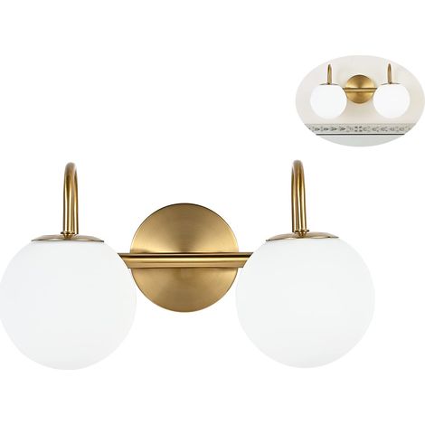 Aplique de pared doble G9 para espejo de baño, estilo medieval-moderno, ideal para tocador. (1/5)