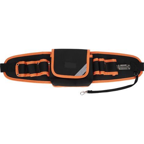 Sac polyvalent en tissu Oxford pour rangement d'outils, ceinture organisatrice pour électricien, menuisier, plombier avec 6 poches et compartiment central. (1/5)