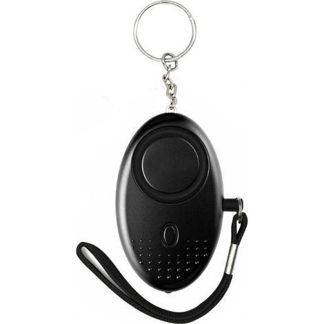 Sirena di protezione individuale - SOS emergenza 120-130 dB - sicurezza portachiavi Allarme Allarme auto-difesa - nero Con luce LED lampeggiante - Adatto per le donne, i bambini e (1/5)