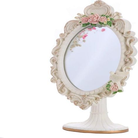 Miroir Ovale - En ABS - Pour Table Bureau Salle De Bain - Décoratif Intérieur - 1 Pièce