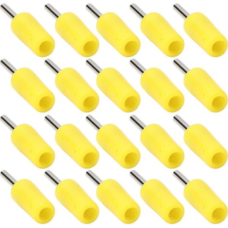 Kit de 20 connecteurs bananes mâles étanches en laiton nickelé de 2 mm, couleur jaune (1/5)