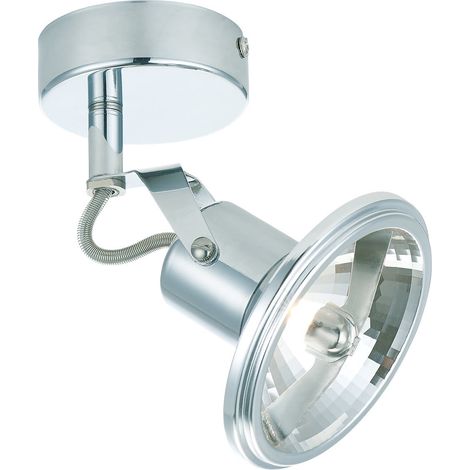Spot mural/plafond industriel argent rond orientable G9 (1/2)