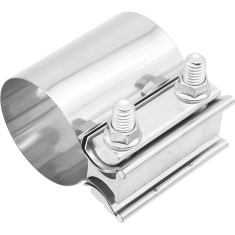 Collier de serrage d'échappement 2,5 pouces, manchon de serrage à joint bout à bout en acier inoxydable pour tuyaux, silencieux et convertisseurs catalytiques (1/4)