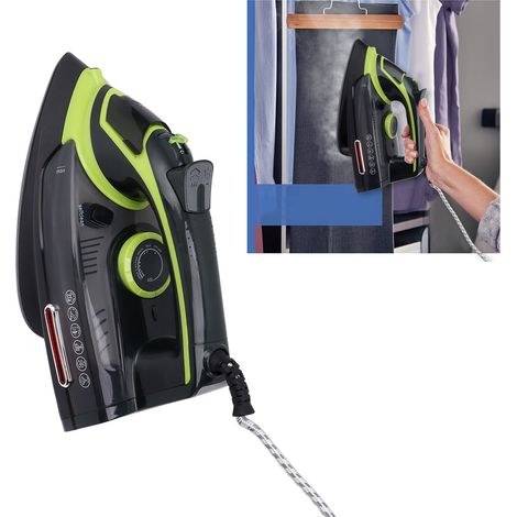 Plancha vertical de 2400 W con sistema antical, depósito de agua grande y función de pulverización precisa para diversos tipos de tejidos. (1/5)