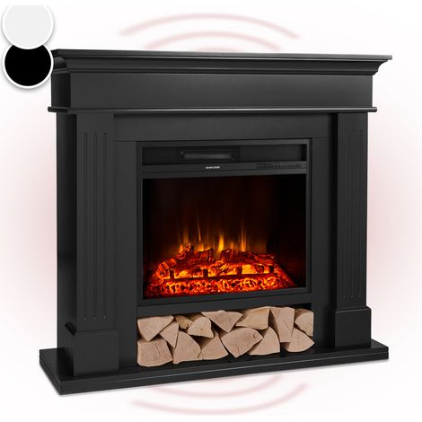 Klarstein – Cheminée électrique décorative 1800W – Effet flamme LED – Télécommande, programmable, minuterie, thermostat réglable – Dimensions 109x101x36,5cm (1/5)