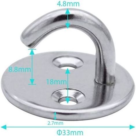 6 Pièces Crochet de Plafond M5 Crochet Ouverts Rend Ancre de Plaque Œil Acier Inoxydable Crochet de œil Plaque pour Suspendre Plante Ventilateur de Plafond Moustiquaire Une Lanterne (1/5)