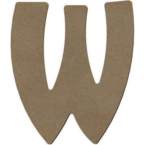 Lettre majuscule W en bois MDF à décorer - 8 cm (1/3)