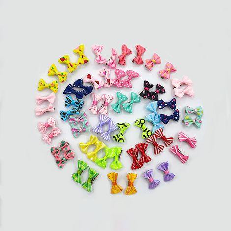 Lot de 5 accessoires pour animaux (couleur aléatoire) : nœud strass, serre-tête ours, épingle, fleur pour chien