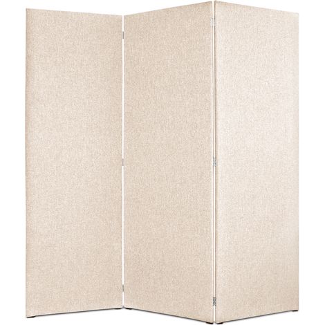 EVERGREENWEB Paravento Pieghevole di Design|Pannello divisorio per Ambienti, per casa, hotel, ufficio, bar|Separ‚ Struttura Legno, Divisorio Richiudibile Pieghevole 3 Moduli 180x190 cm|col. Beige (1/5)