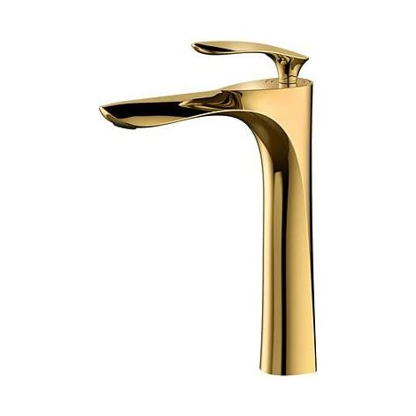 Grifo mezclador de fregadero de cocina color oro rosa, grifo de lavabo color oro rosa, grifo de agua fría y caliente, montaje en encimera alta. (1/4)