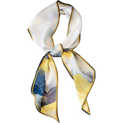 Pañuelo de satén moderno para el cabello, pañuelo de playa, bufanda para el cuello, accesorio ligero para el bolso. (1/5)