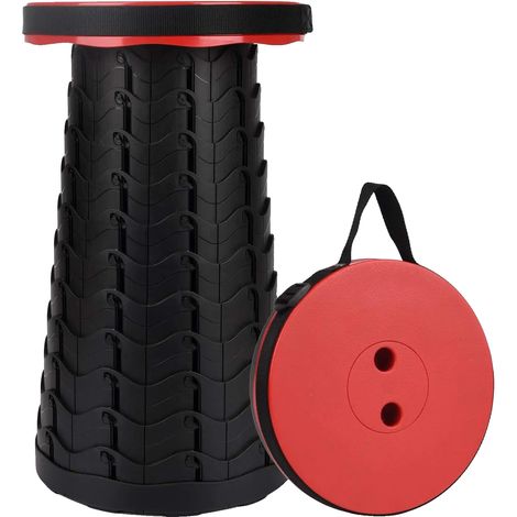 Taburete telescópico, ligero, de alta capacidad de carga, rojo. (1/2)