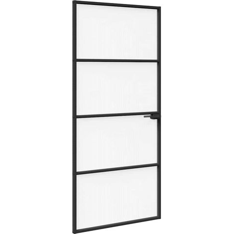 Home Door 93 x 201.5 x 3.5 cm Aluminium and Tempered Glass vidaXL