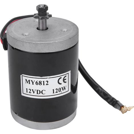MY6812 12V 120W petit moteur de brosse à grande vitesse avec accessoire de vélo de Scooter électrique de poulie de courroie (1/5)