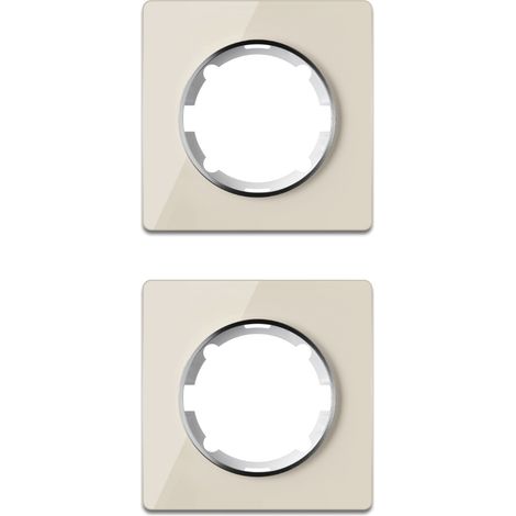 Plaque de finition Garda, en verre, 1 poste, encastré (lot de 2) - beige