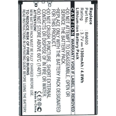 NX - Batterie téléphone, smartphone, GSM pour Sony Ericsson 3.7V 1300mAh - BA600 (1/4)