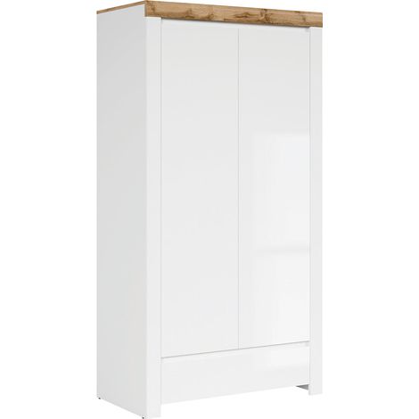 Armario 2 puertas 1 cajón Hella Blanco y Madera (1/4)