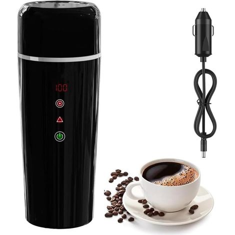 Auto Wasserkocher, 12V/24V Wasserkocherbecher für LKW und Taxi, 420 ml tragbarer Schnellwärmer für Flaschen, Mini Tee und Kaffeebecher mit Edelst (1/5)