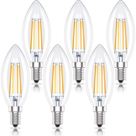 [JAMAIS UTILISÉ]Lot de 6 Ampoules LED E14 en forme de Bougie à intensité variable, 4W (remplace 40W) Blanc Chaud 2700K,Dimmable (1/5)