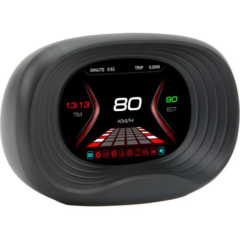 Affichage numérique OBD HUD : température, vitesse, kilométrage, pression, jauge de diagnostic automatique, alarme de survitesse et de tension du tableau de bord. (1/5)