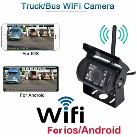 Camera de recul sans fil WIFI HD 12V-24V pour camion Grand Angle 170 degre Distance de transmission 50 m Vision nocturne etanche IP67 (1/5)