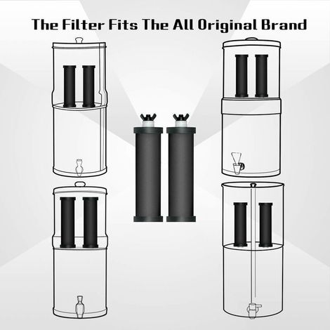 2Pcs Filtres A Eau De Remplacement Pour Gravity Systeme De Filtration Purificateur D'Eau Filtres De Remplacement (1/3)