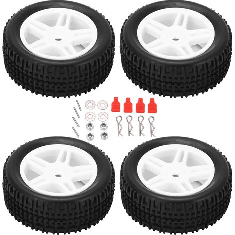 Lot de 4 pneus en caoutchouc type U 75 mm pour voiture RC Wltoys 144001 1/14, roues de rechange blanches