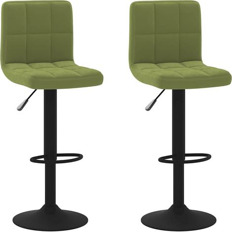 Maison Exclusive - Sgabelli da Bar 2 pz Verde Chiaro in Velluto (1/5)