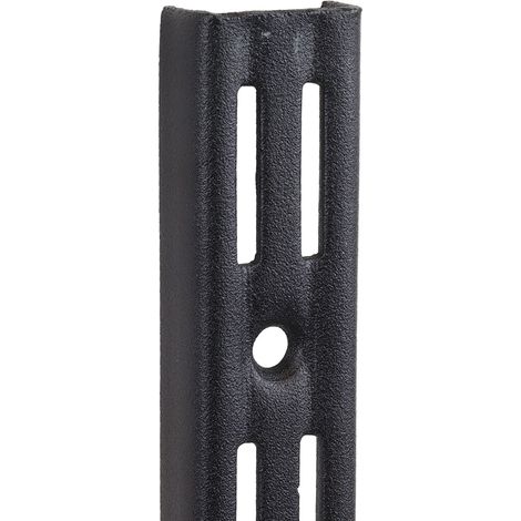 Wovar – Crémaillère pour étagère 149,5 cm noir – Fentes doubles pour consoles larges – Compatible avec bois dur et béton – Fixation murale