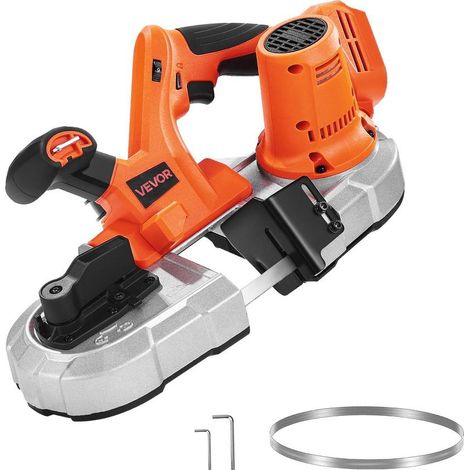 Maniement Facile Sans Fil Scie à Ruban Portative 20V Moteur Sans Balais Coupe 65 mm Métal Bois (1/5)