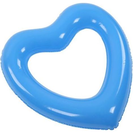 Aufblasbare, herzförmige Luftmatratze. 45 cm dick. Aus reißfestem PVC. Ideal für Pool- oder Strandpartys (blau). (1/5)