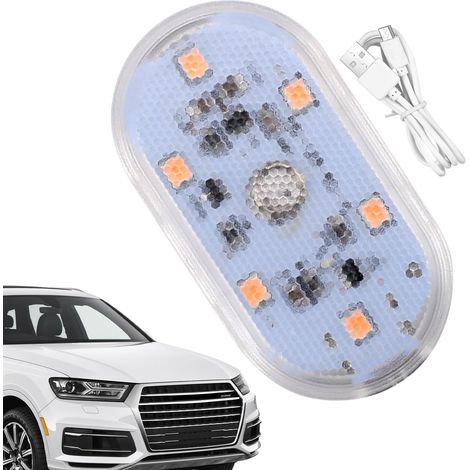 Lumière d'ambiance de voiture, éclairage d'ambiance intérieur de voiture - Lumières avec capteur tactile rechargeables, lumière d'ambiance facile à installer avec lumière douce pour armoire, porte (1/5)