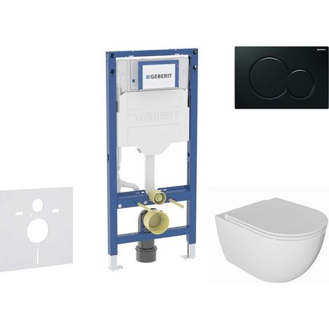Geberit Duofix - Set Vorwandelement, WC Oudee mit Softclose-Sitz und Sigma01-Betätigungsplatte, schwarz SANI11CA5133B (1/5)