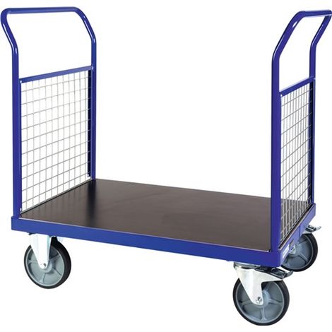 Bako Logistiksysteme Plattformwagen F600 mit 2 Gitter- Stirnwänden ohne Bordkante 1000x700mm (1/2)