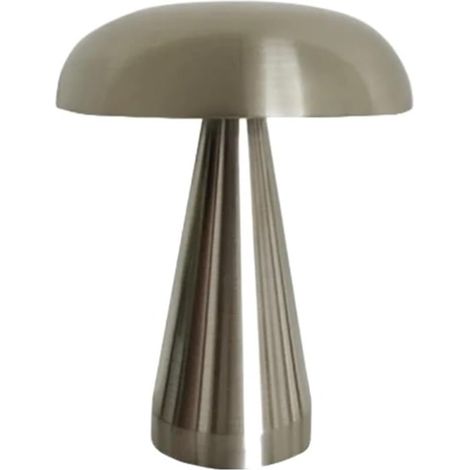 Lampe de chevet LED rechargeable en forme de champignon, idéale pour la lecture, la chambre ou le bureau,argent (1/5)