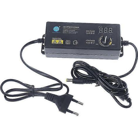 Alimentation réglable avec affichage, CA 100-240 V - CC 3,8-37 V, prise UE (1/5)