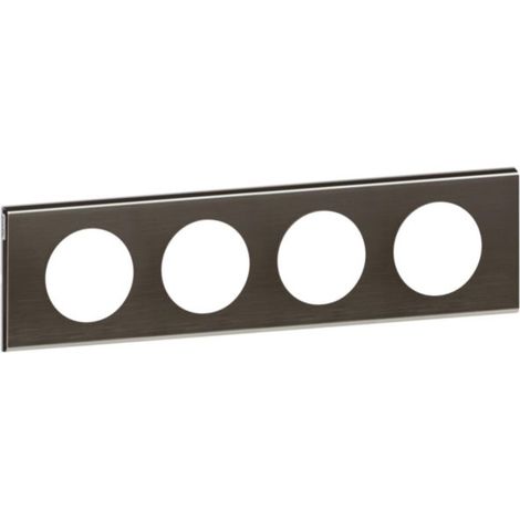 Legrand 069034 Plaque Céliane Matière Black Nickel - 4 postes (1/2)