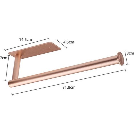 Porta carta igienica, porta rotolo di carta igienica, dispenser e appendiabiti da parete per bagno e cucina, oro rosa (1/4)