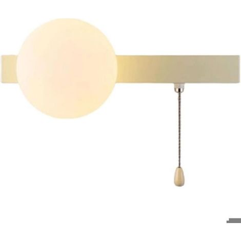 Wall Mount Lamp Globe Glass Wall Sconce Lighting with Pull Chain Switch Wall Lights Long Rectangle Metal Base Picture Light (1/5)