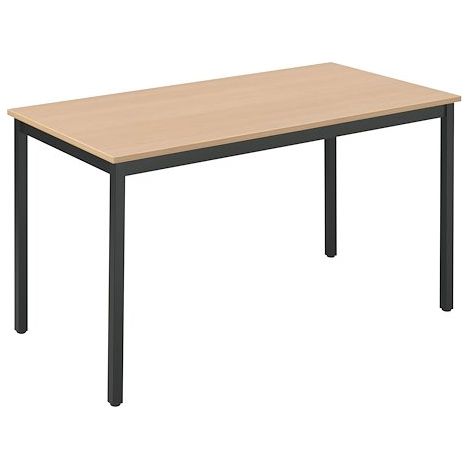 Table multi-usages plateau hêtre L 120 x P 60 cm - Classique - piétement noir - Maxiburo