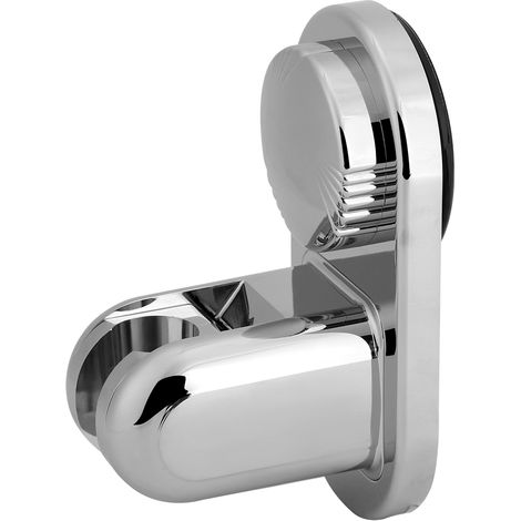 Soporte de pared ajustable para ducha con ventosa, ABS/PP, color plata, máx. 5 kg, aprox. 14,5 cm, no requiere taladrar. (1/2)