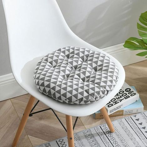 Lot de 6 coussins de chaise ronds 40 cm – Mélange coton et lin – Résistants à la saleté – Pour intérieur et extérieur - pais-40cm (1/5)